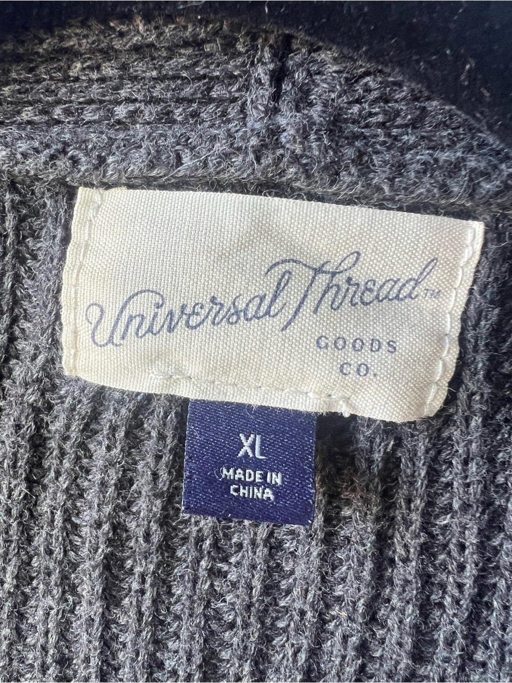 Universal Thread Black Open-Front Ribbed Cardigan - Picture 3 of 3